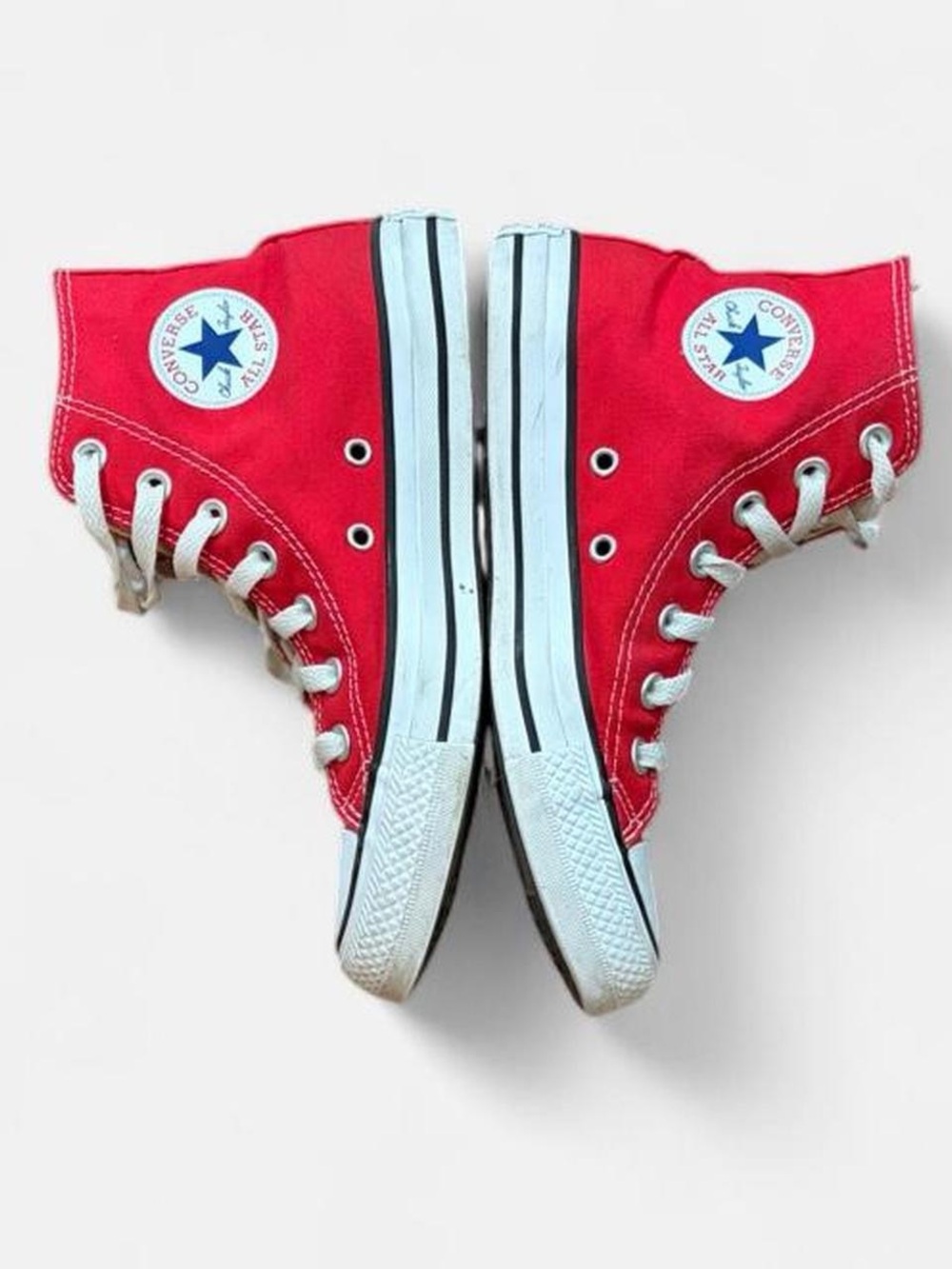 Converse Red High Top Sneakers with White Soles